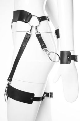 Гартери з наручниками модель "G 38.1", екошкіра, ручна робота - картинка 5