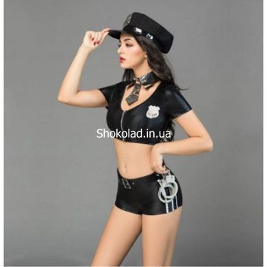 Еротичний костюм "Сексуальна Поліцейська", шорти топ, 6 предметів - картинка 4