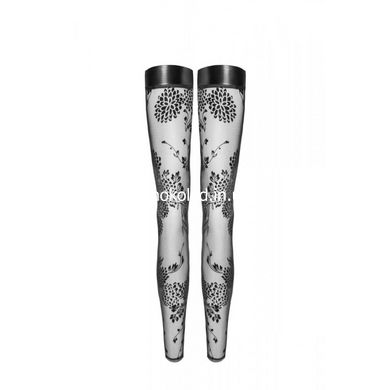 Сексуальні панчохи з відкритими шкарпетками L F243 Noir Handmade, з візерунками, чорні - картинка 4