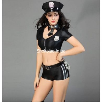 Еротичний костюм "Сексуальна Поліцейська", шорти топ, 6 предметів - картинка 2