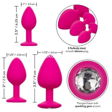 Набір анальних пробок Cheeky Gems 3 розміру, рожеві - картинка 4