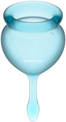 T360906 менструальні чаші Satisfyer Feel good Menstrual Cup light blue, Блакитний - картинка 2