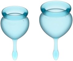 T360906 менструальні чаші Satisfyer Feel good Menstrual Cup light blue, Блакитний - картинка 1