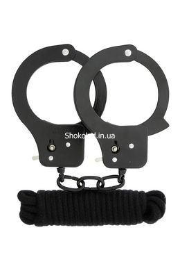 Набор наручники и бондаж Bondx Metal Cuffs & Love, черный - картинка 1