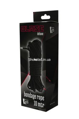 Мотузка для бондажа BLAZE DELUXE BONDAGE ROPE 10M BLACK, Черный - картинка 2
