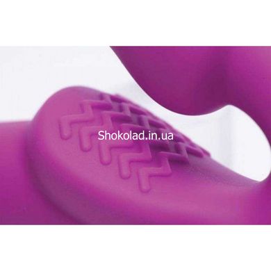 Безремневой страпон с вибрацией, фиолетовый, 15.2 х 3.8 см - картинка 3