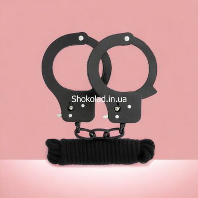 Набор наручники и бондаж Bondx Metal Cuffs & Love, черный - картинка 5