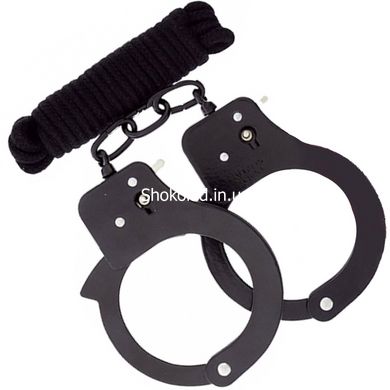 Набор наручники и бондаж Bondx Metal Cuffs & Love, черный - картинка 2