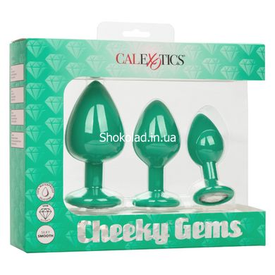 Набір анальних пробок Cheeky Gems 3 розміру, зелені - картинка 3