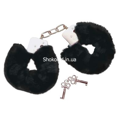 Наручники с черным мехом Bad Kitty Handcuffs, металл - картинка 2