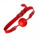 F61403 кляп з екошкіри Loveshop Latex Comfort BREATHABLE BALL Gag RED, Червоний, Регульований - зображення 1
