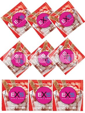 Презерватив EXS со вкусом клубники Flavoured strawberry sundae Веган за 5 шт - картинка 2