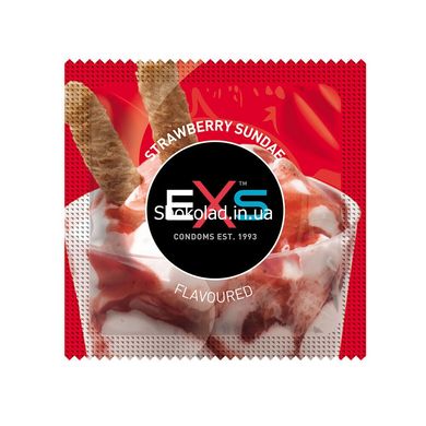 Презерватив EXS со вкусом клубники Flavoured strawberry sundae Веган за 5 шт - картинка 1