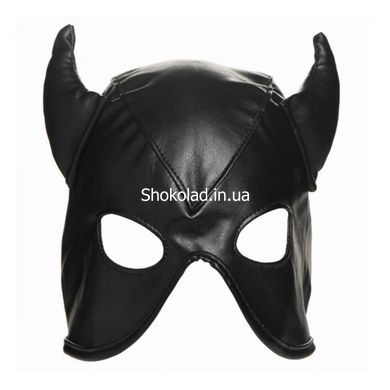 Маска з ріжками Dungeon Demon Bondage Mask, чорна - картинка 2