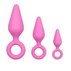 Набір анальних пробок Easytoys Pink Buttplugs With Pull Ring - Set - картинка 1