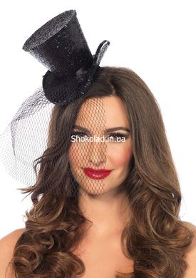 Мини-цилиндр женский Mini Glitter Top Hat от Leg Avenue - картинка 1