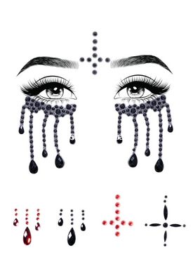 Маска зі страз Possessed face jewels sticker Leg Avenue - картинка 2