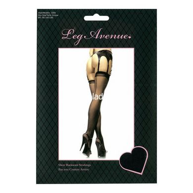 Чулки с кружевной коронкой One Size Nuna Sheer Thigh High Stockings от Leg Avenue, черные - картинка 7