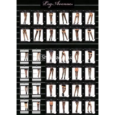Панчохи з мереживною коронкою One Size Nuna Sheer Thigh High Stockings від Leg Avenue, чорні - картинка 8