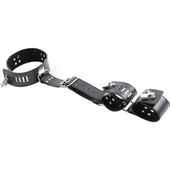 Ошейник с наручниками DS Fetish Collar with handscuff black - картинка 1