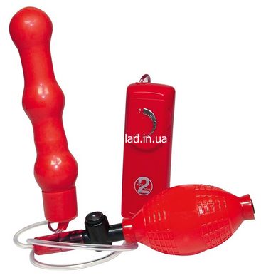 Анальный вибратор с накачкой Bad Kitty, красный, 15 х 3 см - картинка 2