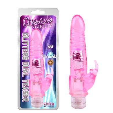 Двойной вибратор Chisa Novelties Jelly Glitters Dual Teaser Pink - картинка 1