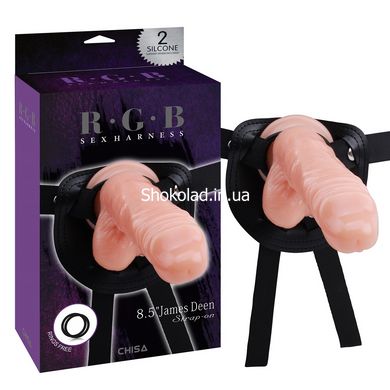 Страпон ремневой с реалистичной насадкой Sex Harness 8.5" JAMES DEEN S Cnisa - картинка 2