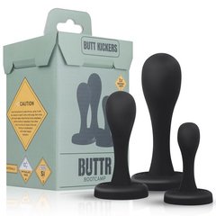 Набір анальних пробок BUTTR Butt Kickers Butt Plug Training Set, Черный - картинка 1