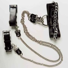 Набор ошейник+наручники Silver With Chain - картинка 1