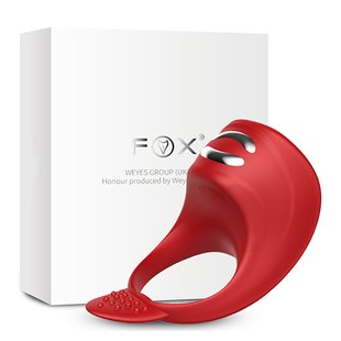 Ерекційне кільце з електростимуляцією Foxshow – Vibrator – Silicone Ring Red USB - картинка 1