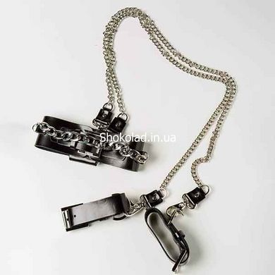 Набір нашийник наручники Silver With Chain - картинка 5
