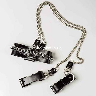 Набір нашийник наручники Silver With Chain - картинка 2