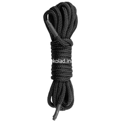 Бондажная веревка Easytoys, нейлоновая, черная, 5 м - картинка 1