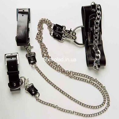 Набор ошейник+наручники Silver With Chain - картинка 1