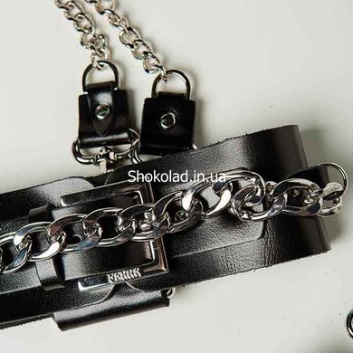 Набір нашийник наручники Silver With Chain - картинка 4