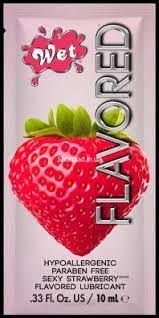 ПРОБНИК Лубрикант Wet Flavored Sexy Strawberry (сочная клубника) 10 мл - картинка 1