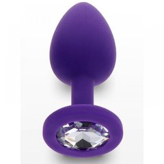 Анальна пробка S із кристалом Toy Joy, фіолетова, 7 х 2.5 см - картинка 1
