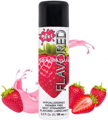 ПРОБНИК Лубрикант Wet Flavored Sexy Strawberry (сочная клубника) 10 мл - картинка 2