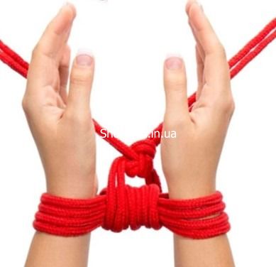 Бондажна мотузка Easytoys, нейлонова, червона, 5 м - картинка 5