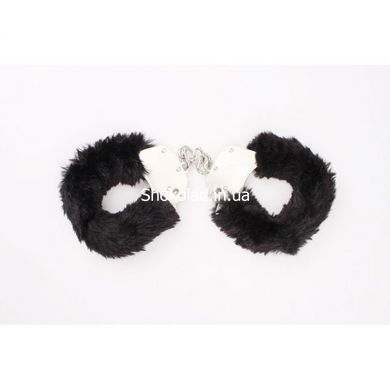 Наручники метал з хутром чорні Fur-lined Handcuffs Hi-Basic Chisa, Черный - картинка 4