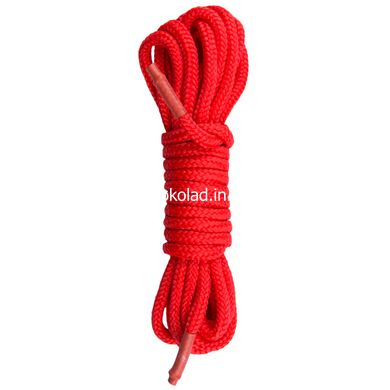 Бондажна мотузка Easytoys, нейлонова, червона, 5 м - картинка 3