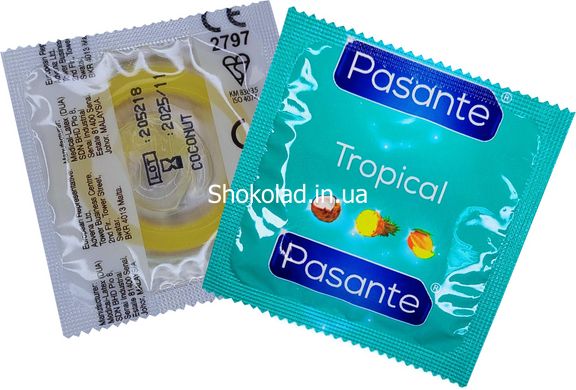 Презервативи зі смаком ананаса, 53мм, Рasante Tropical condoms, за 6 шт. - картинка 2
