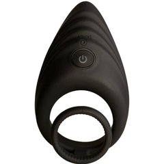 Вибро-эрекционное кольцо Nexus Enhance с петлей на мошонку, с рельефным стимулятором, черное - картинка 1