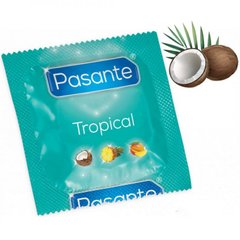 Презервативи зі смаком кокосу, 53мм, Рasante Tropical condoms, за 6 шт. - картинка 1