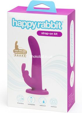 Страпон-кролик з вібрацією та трусиками Happy Rabbit Rechargeable Vibrating Strap-On Harness Set - картинка 5