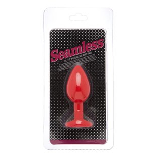 Анальна пробка Red Silicone White Shape M, 8 x 3.5 см - картинка 1