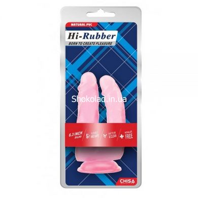 Фаллоимитатор двойной Hi-Rubber, Pink - картинка 3