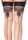 Панчохи з візерунками One Size Tana Sheer Thigh High Stockings від Leg Avenue, бежево-чорні - зображення 3