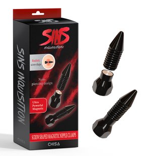 Затискачі для сосків магнітні Chisa Sins InquisitionScrew Shaped Magnetic Nipple Clamps - картинка 1