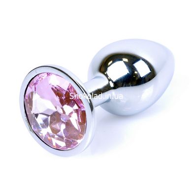 Анальная пробка с камнем Plug-Jewellery Silver PLUG- Rose размер S - картинка 1